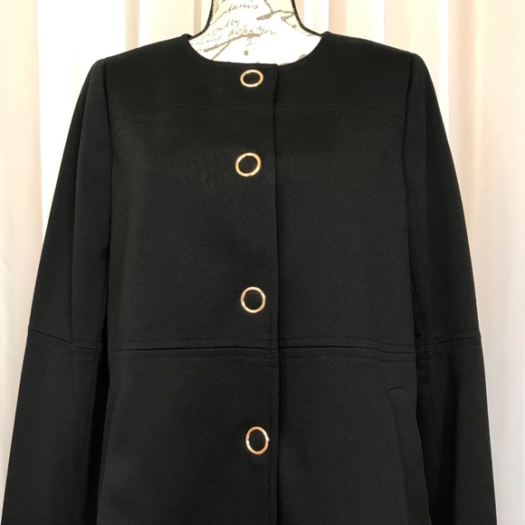 Kasper Black Jacket with Gold Buttons Size 8 - Picture 3 of 9